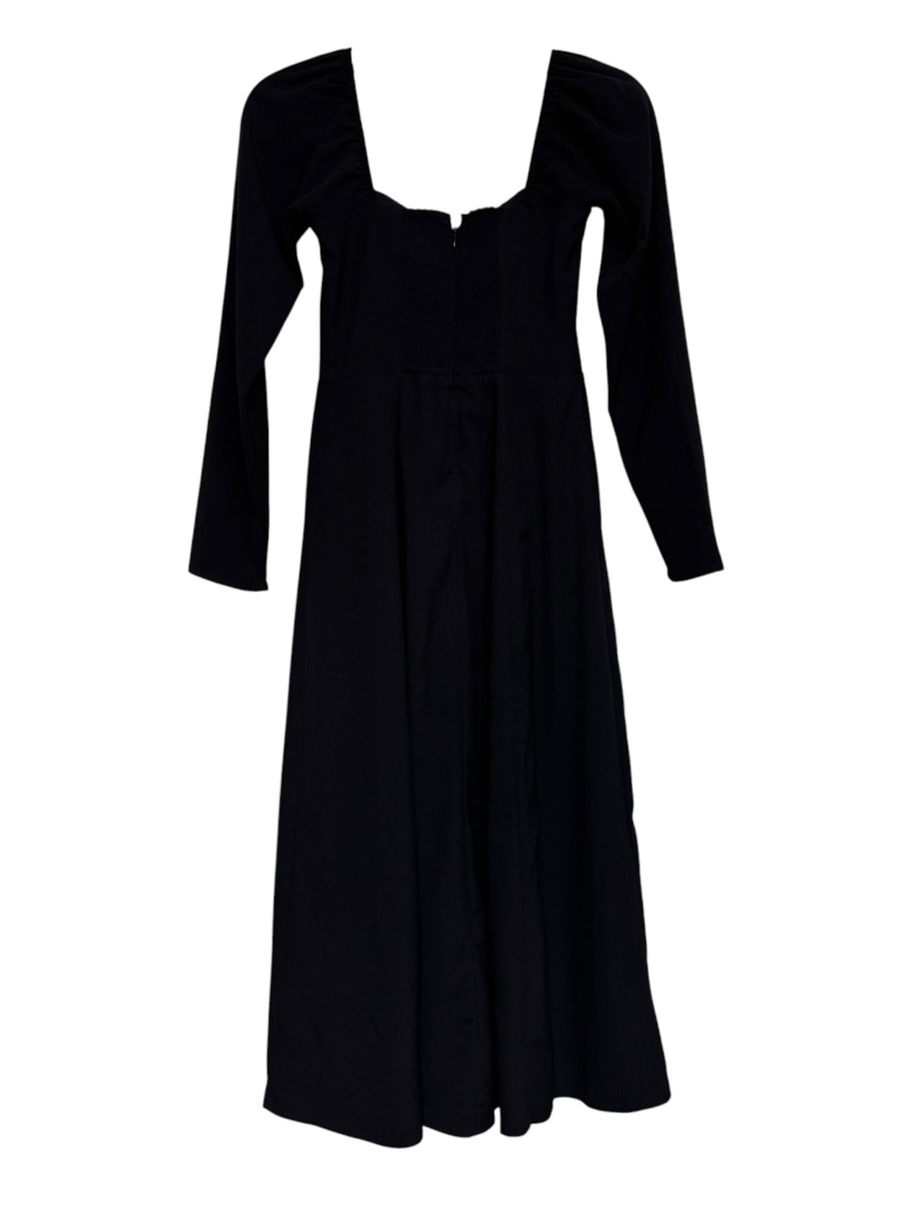 Abercrombie & Fitch Black Long-Sleeve Square Neck Midi Dress - Picture 3 of 13